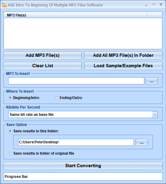 screenshot of add-intro-mp3