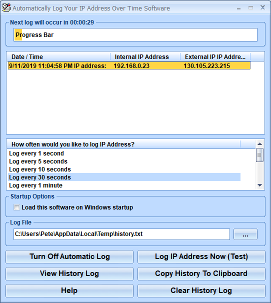 screenshot of automatically-log-ip