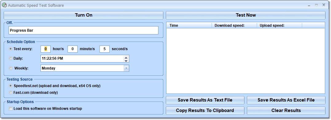 screenshot of automatic-speed-test