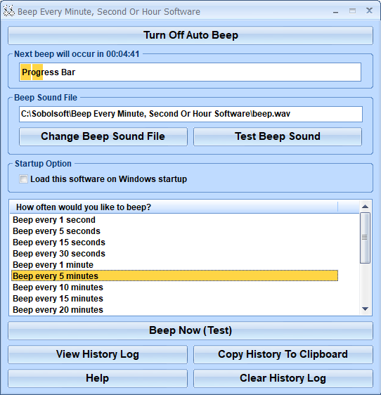 screenshot of beep-every-minute