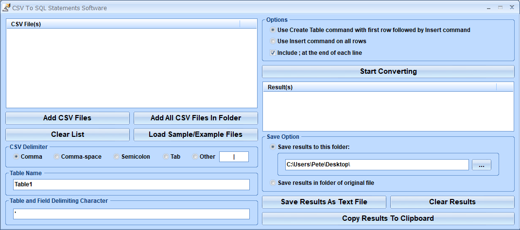 screenshot of csv-to-sql