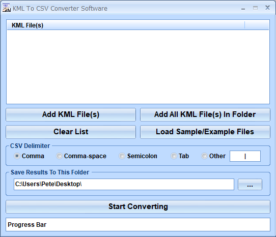screenshot of convert-kml-to-csv