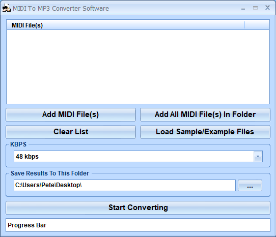 screenshot of convert-midi-mp3