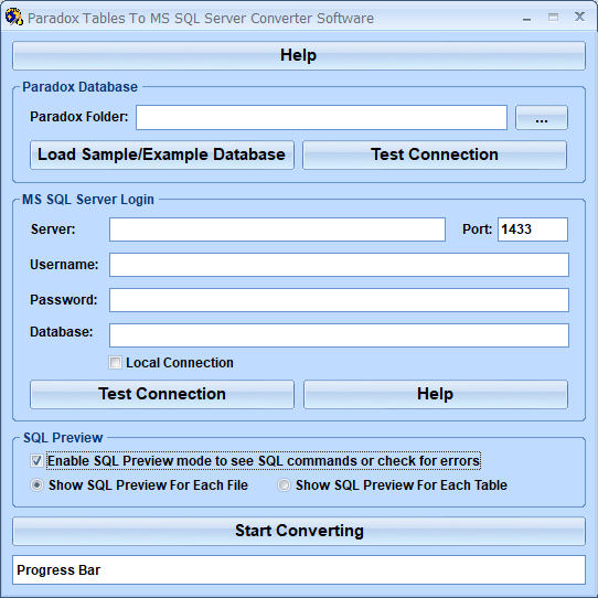 screenshot of paradox-to-ms-sql