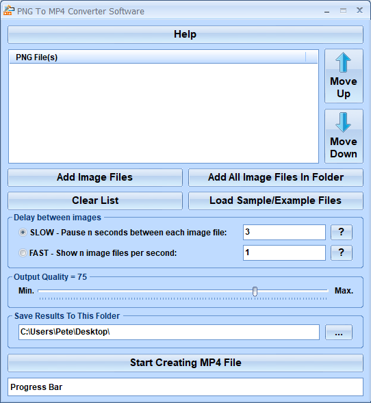 screenshot of png-to-mp4