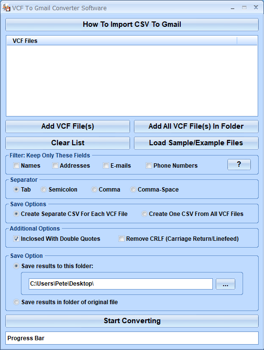 screenshot of vcf-to-gmail