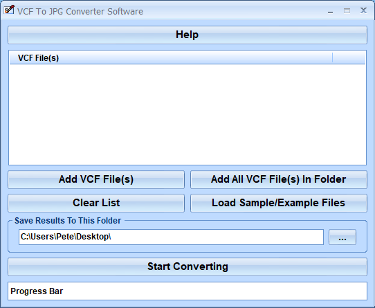 screenshot of vcf-to-jpg-converter-software