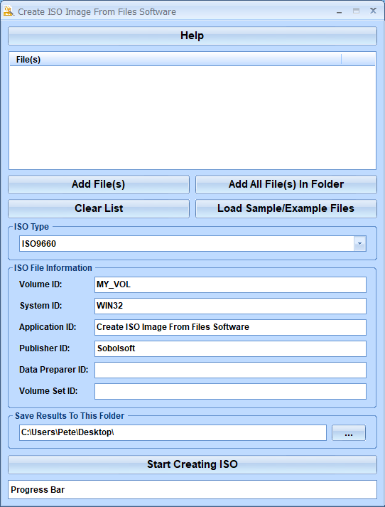 screenshot of create-iso