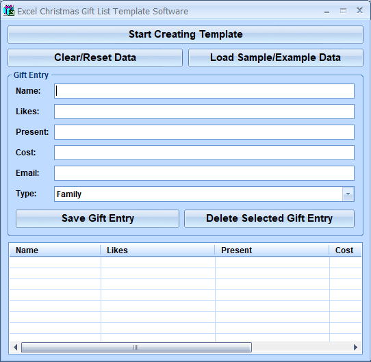 screenshot of excel-christmas-gift-list-template-software