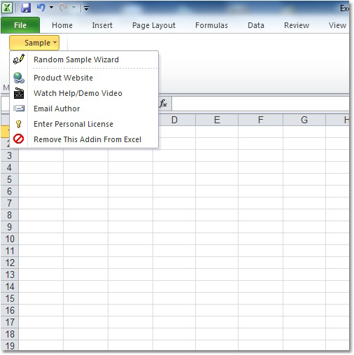 screenshot of excel-random-sample-software