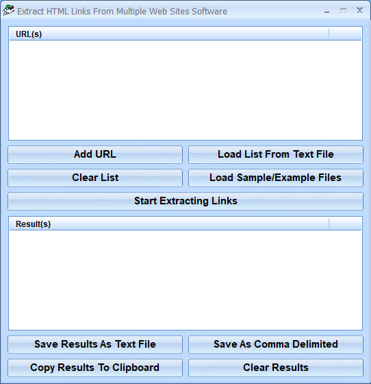 screenshot of extract-html-links-from-multiple-web-sites-software