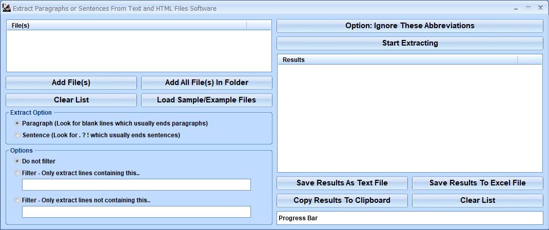 screenshot of extract-paragraphs-or-sentences-from-text-and-html-files-software