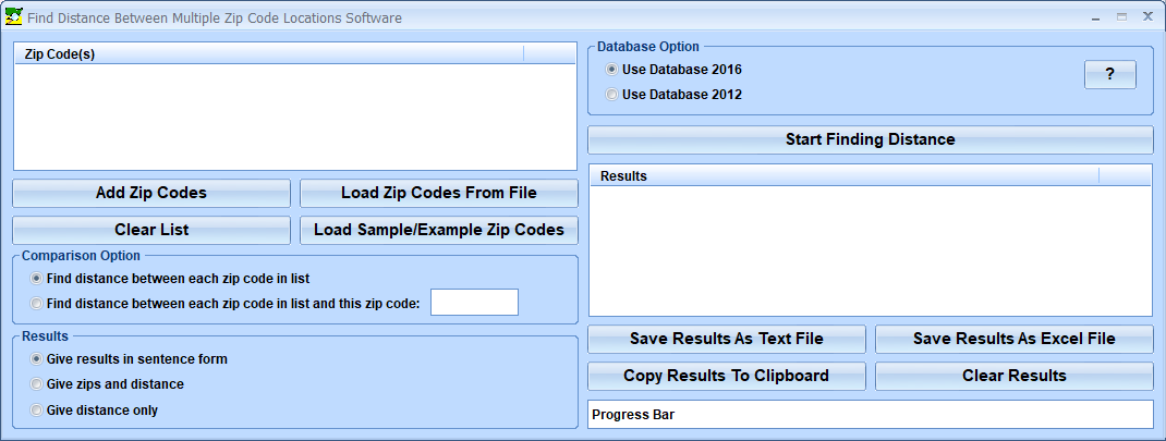 screenshot of find-distance-between-multiple-zip-code-locations-software