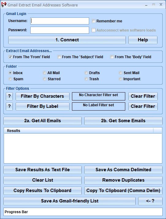 screenshot of gmail-extract-email-addresses-software