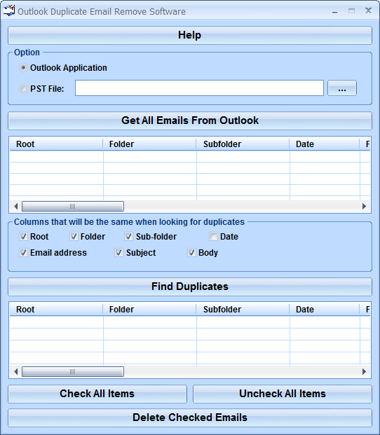 screenshot of outlook-duplicate-email-remove-software