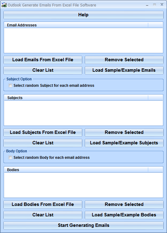 screenshot of outlook-generate-emails-from-excel-file-software