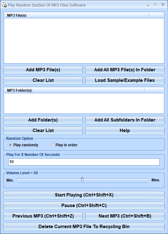screenshot of play-random-section-mp3