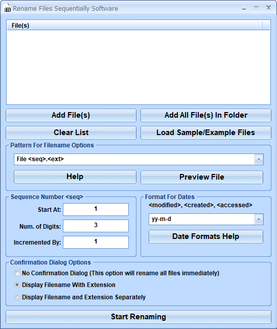 screenshot of rename-files-sequentially-software