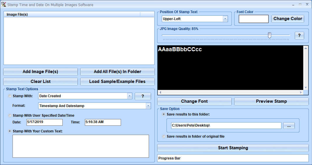 screenshot of stamp-time-and-date-on-multiple-images-software