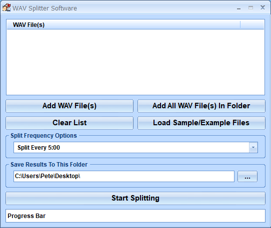 screenshot of wav-splitter