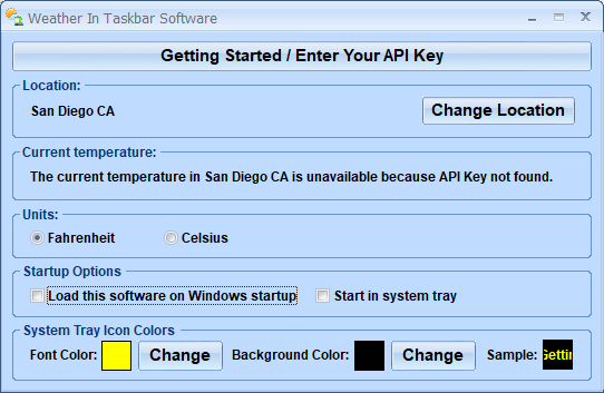 screenshot of weather-taskbar