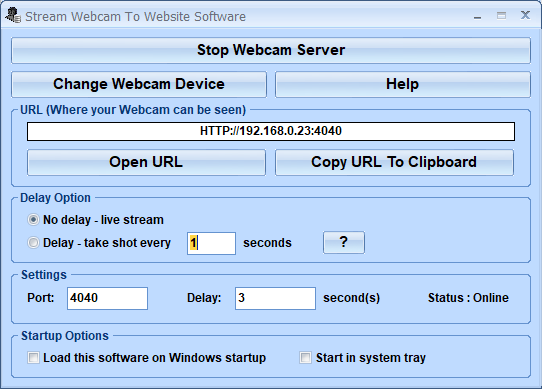 screenshot of stream-webcam