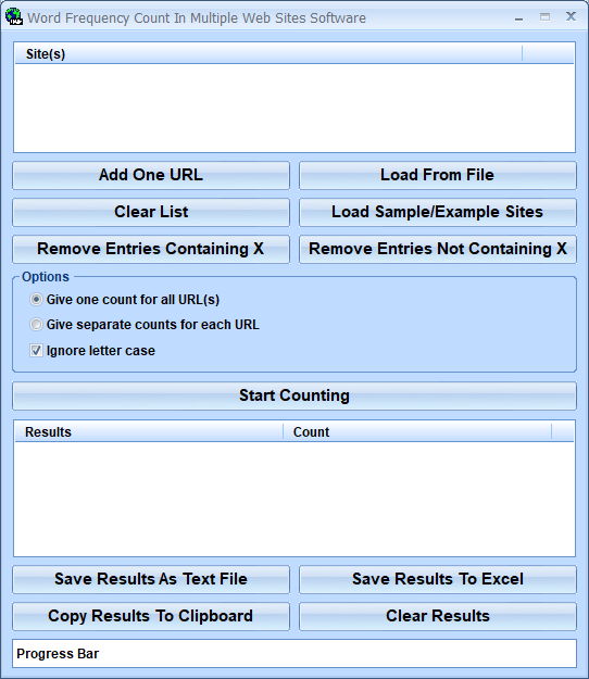 screenshot of word-frequency-count-in-multiple-web-sites-software