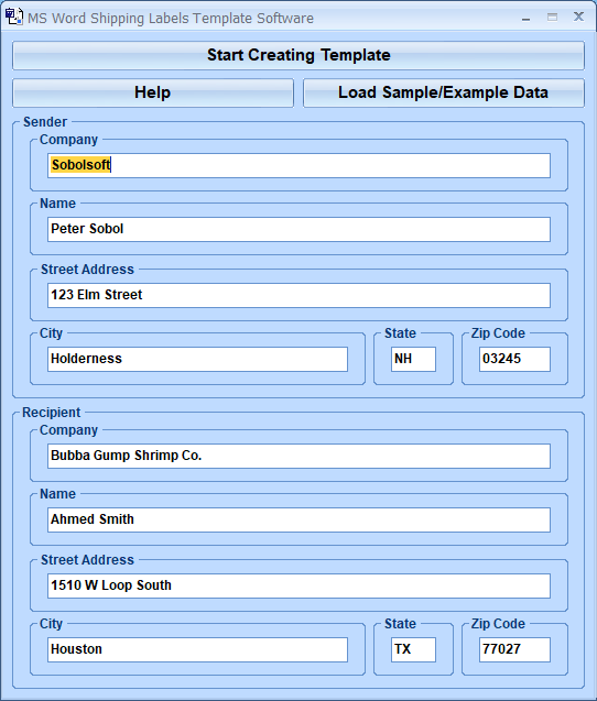 screenshot of ms-word-shipping-labels-template-software