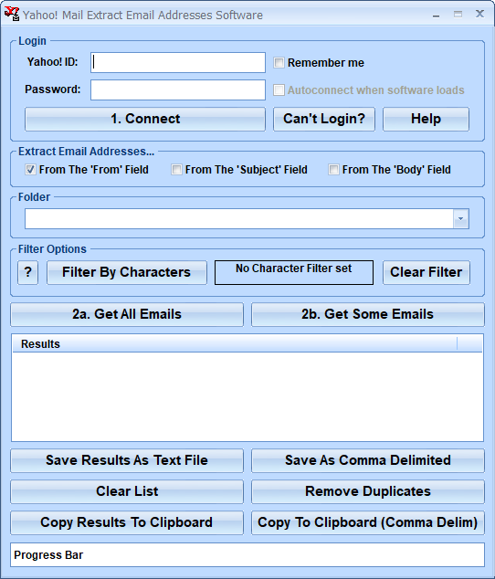 screenshot of yahoo!-mail-extract-email-addresses-software